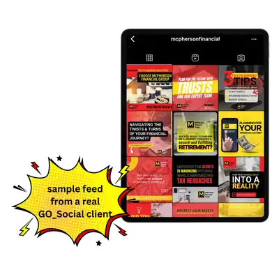 Instagram feed showcasing financial tips and services by McPherson Financial.