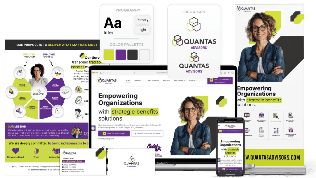 Professional branding and website design for QUANTAS Advisors in Melbourne, FL.