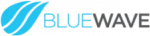 Blue Wave logo with branding, website, social media, and AI icons.